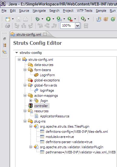 struts-config editor